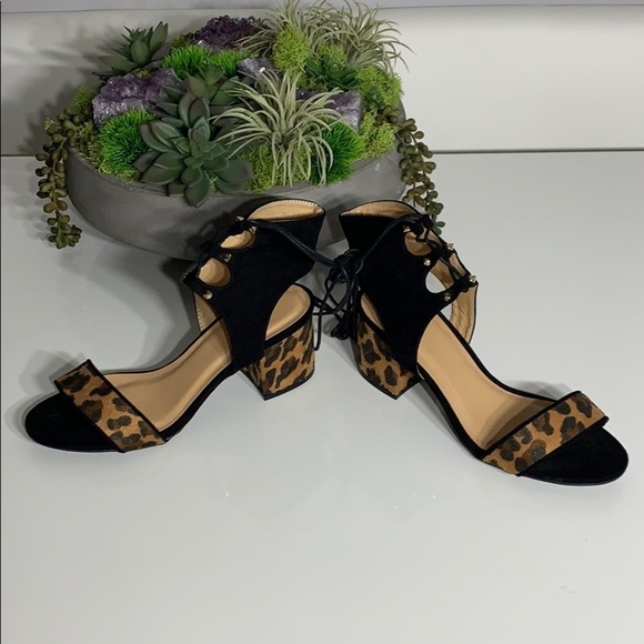 New Wild Diva Lounge Leopard strappy block heel women’s 7 - Picture 4 of 8